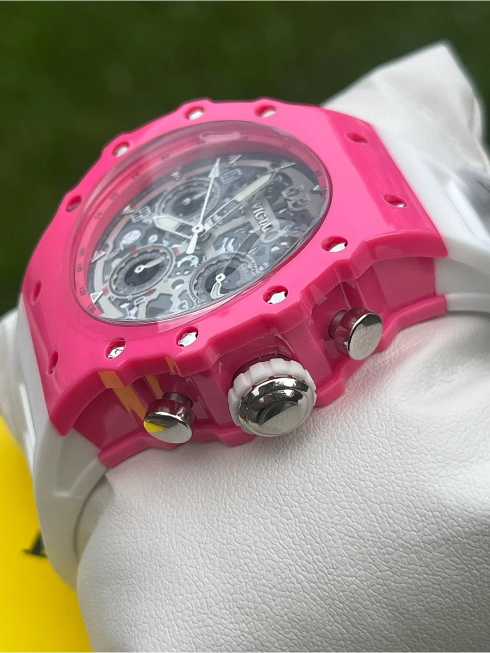 Invicta Racing Apexium Unisex Watch - 41mm, Pink & White (69624) new